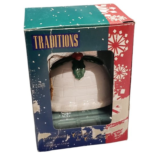 VTG Penguin Family in Igloo 1995 Traditions Collectable Gift Ornament Christmas - Picture 6 of 7